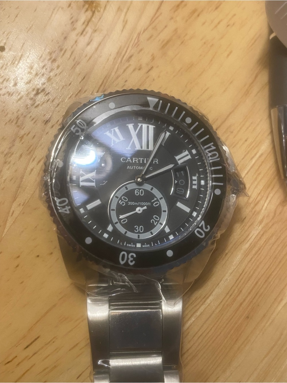New Cartier Black Dial Stainless Steel Men’s Watch